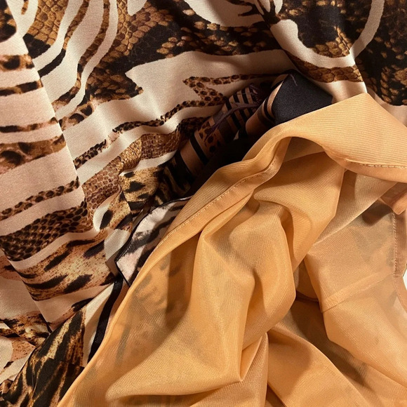 💎 Roberto Cavalli Class Midi Leopard & Floral Print Dress 48/14 large/xl EUC - Picture 11 of 15